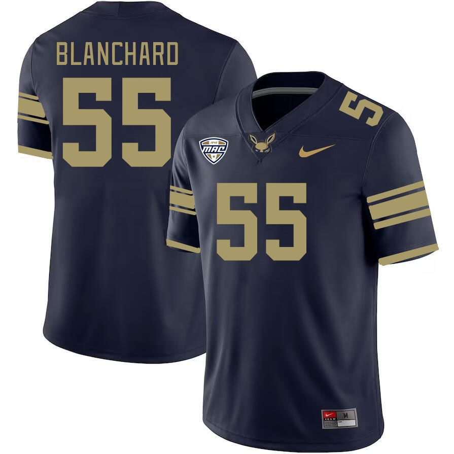 Men-Youth #55 Josh Blanchard Akron Zips 2023 College Football Jerseys Stitched Sale-Navy